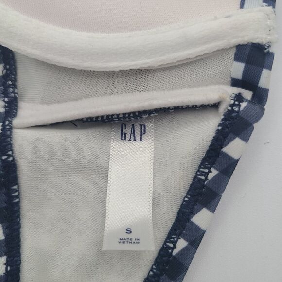 Navy Blue and White Checkered Bikini Top - Picture 6 of 6